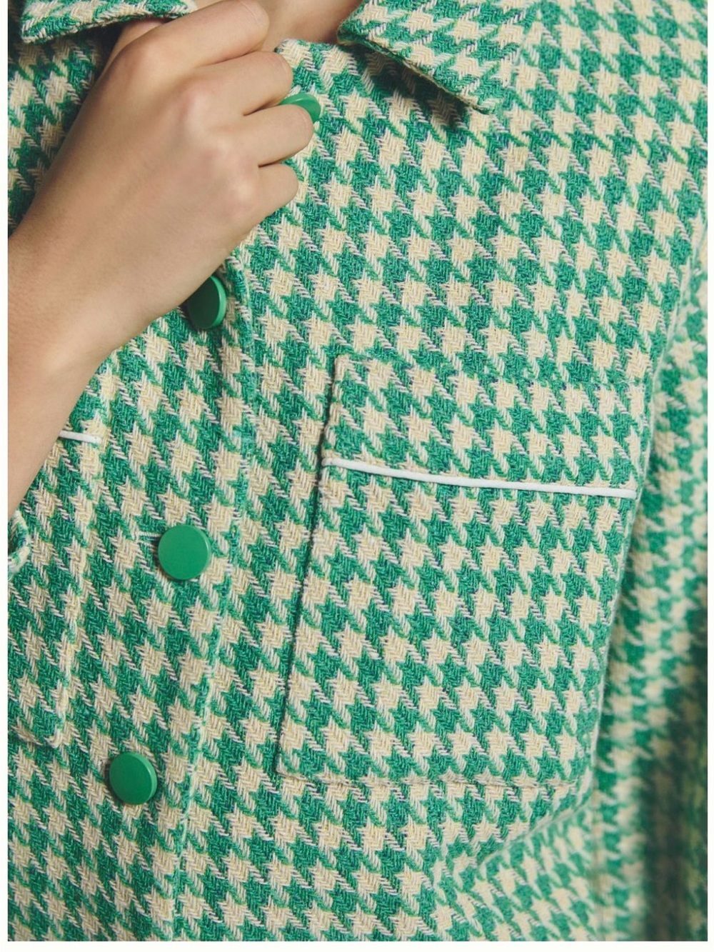 Dolan Houndstooth Jacket Green Pattern - Picture 4 of 5